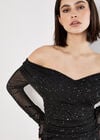 Sparkle Mesh Maxi Dress, Black, large
