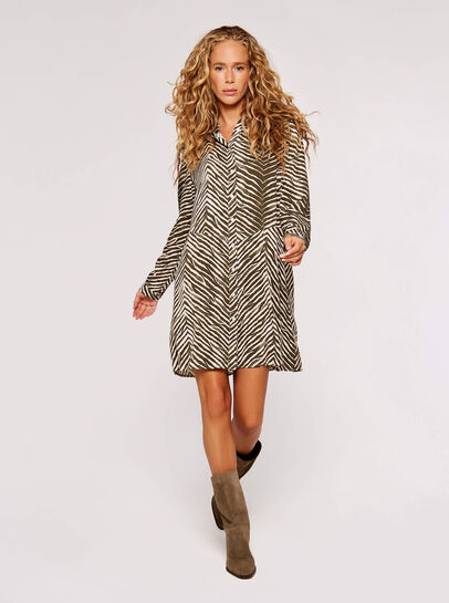 Chevron Zebra Mini Shirt Dress