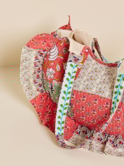 Patchwork Frill Fabric Bag