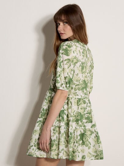 Floral Print Cotton Mini Dress