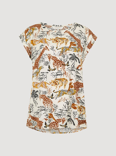 Graphic Animal Print Woven T-Shirt