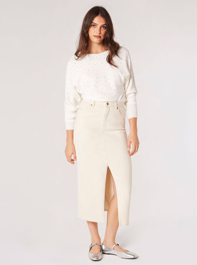 Batwing Sleeve Studded Jumper