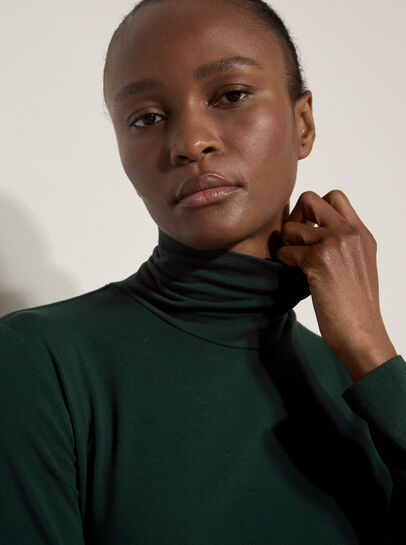 Super-Soft Turtleneck Jersey Top