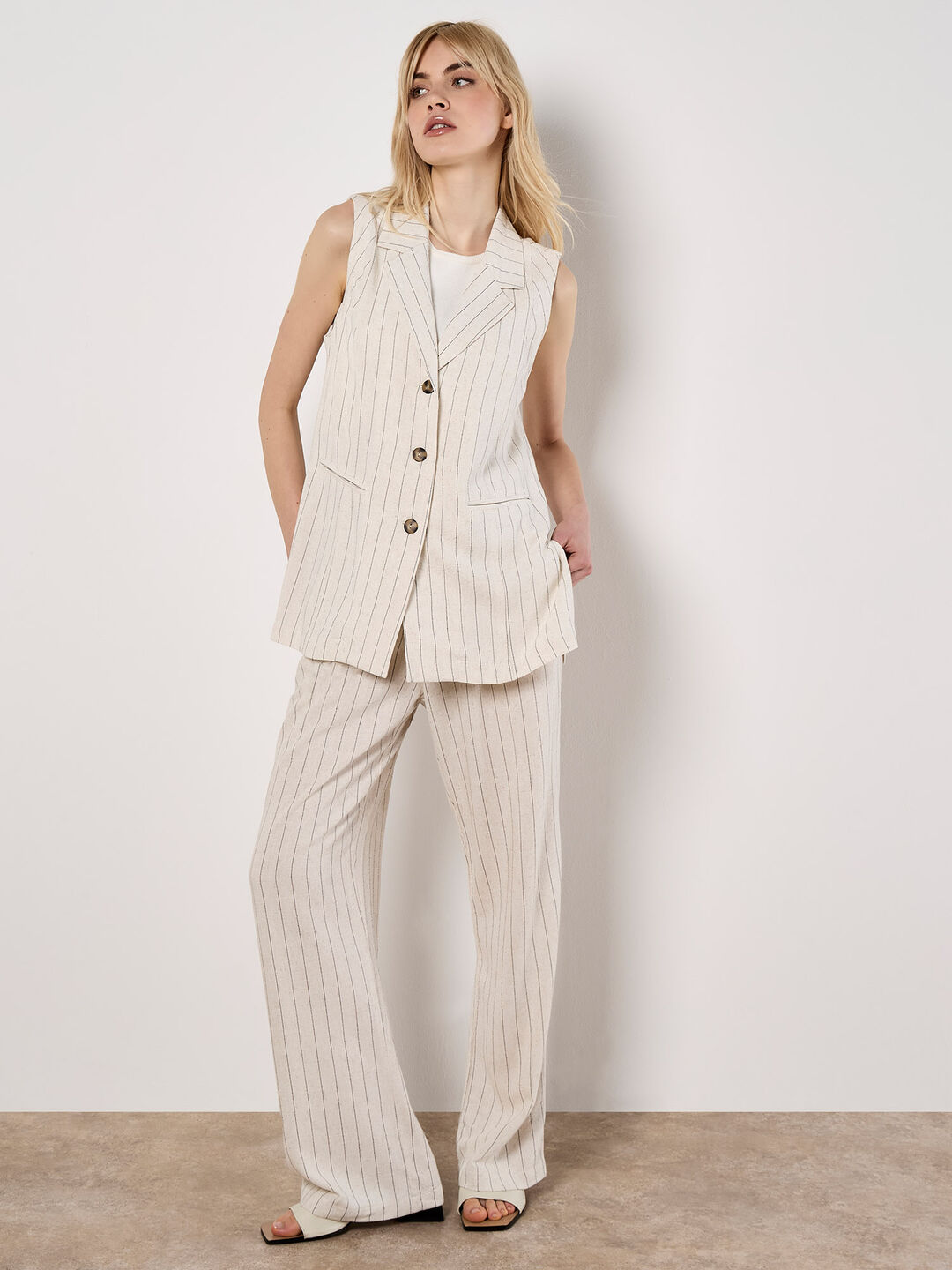 Longline Pinstripe Waistcoat & Trousers Co-ord