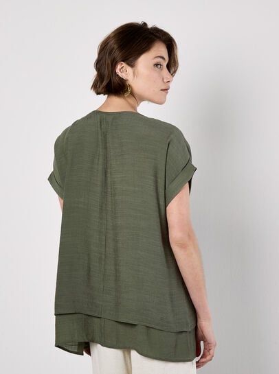 Coconut Button Layered Top