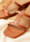 Square Toe Mule Sandals, Brown, large
