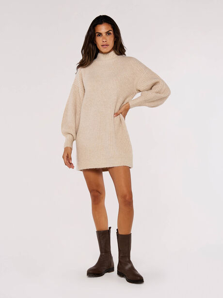 Pullover-Minikleid Aus Rippstrick