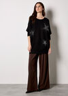 Stud Star Batwing Tunic Jumper, Black, large