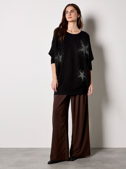 Stud Star Batwing Tunic Jumper