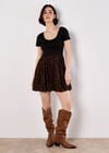 Leopard Print Jersey Mini Dress, Brown, large