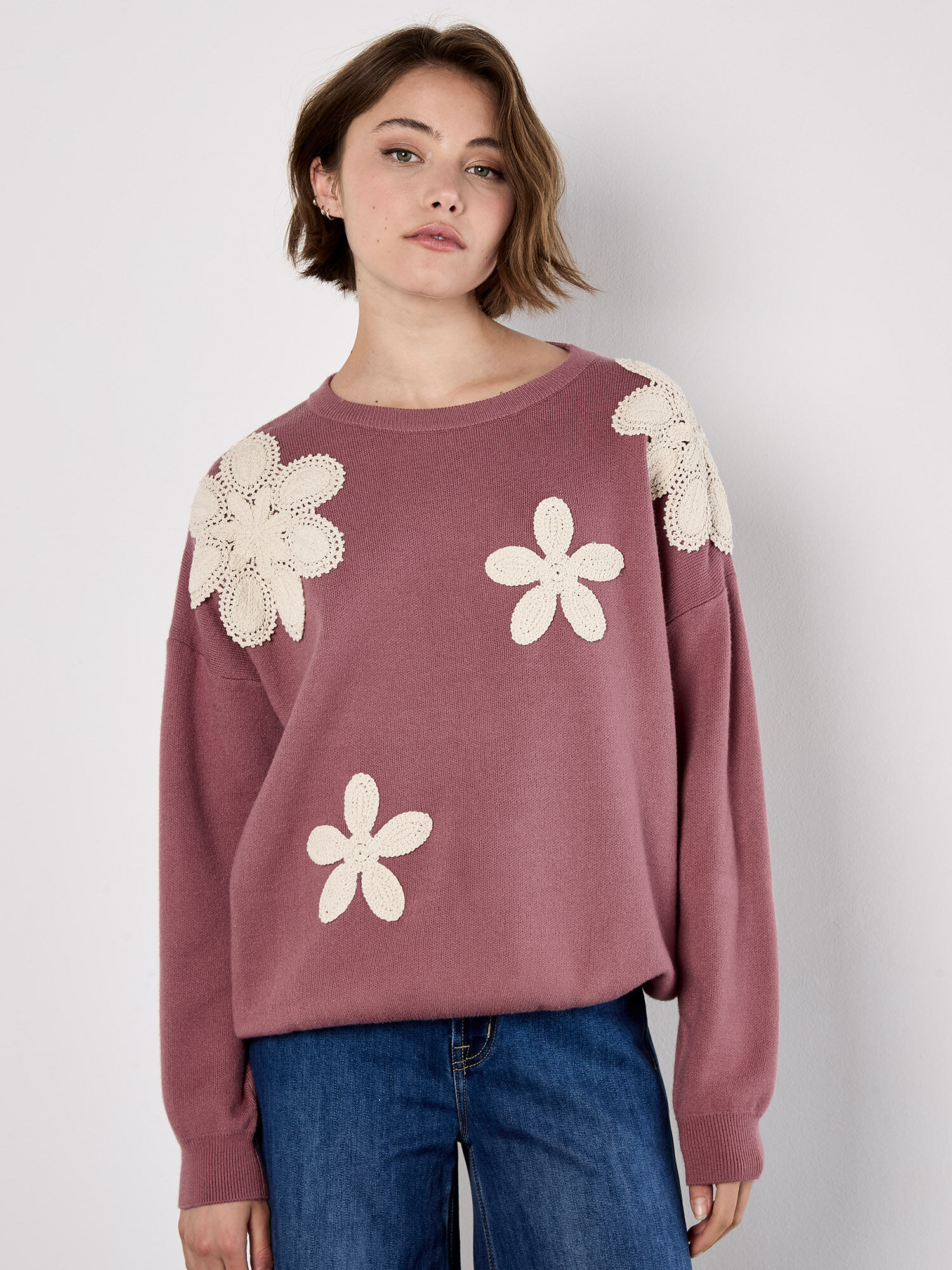 Crochet Daisies Jumper | Apricot Clothing