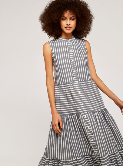 Multi Panel Stripe Dress