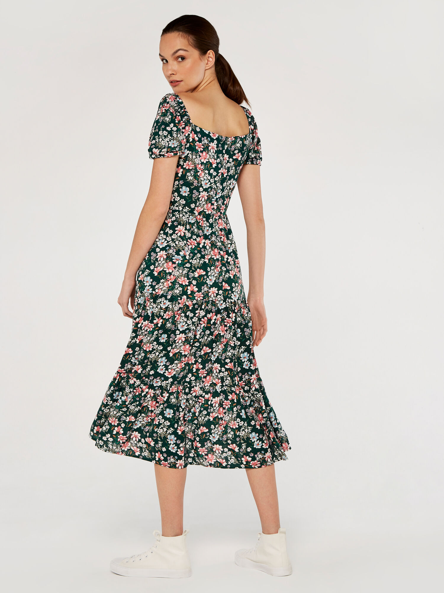 Ditsy Tiered Dress | Apricot UK