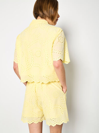 Scalloped Broderie Mini Shorts