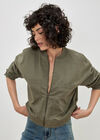 Lightweight Denim Bomber Jacket, Khaki, large