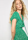Spot Print Milkmaid Midi Dress, Green, large