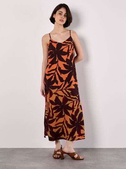 Floral Silhouette Cami Midi Dress
