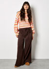 Multicoloured Stripe Soft Jumper, Red, large