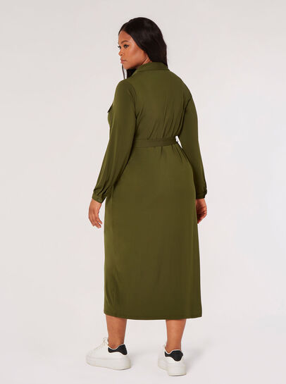 Curve Jersey Shirt Midi Dress