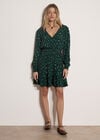 Vintage Floral Crepe Mini Dress, Green, large