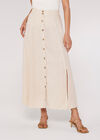 Coconut Button Through Skirt, Stone, large