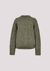 Flecked Knit Chunky Jumper, Khaki, large