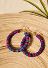 Colourful Beaded Hoop Earrings, Assorted, large