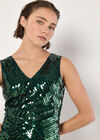 Sequin Panel Bodycon Mini Dress, Green, large