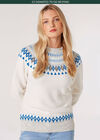 Fair Isle Gem Embellished Jumper, Cream, large