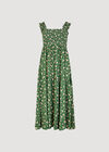 Ditsy Smocked Midi Dress, Green, large