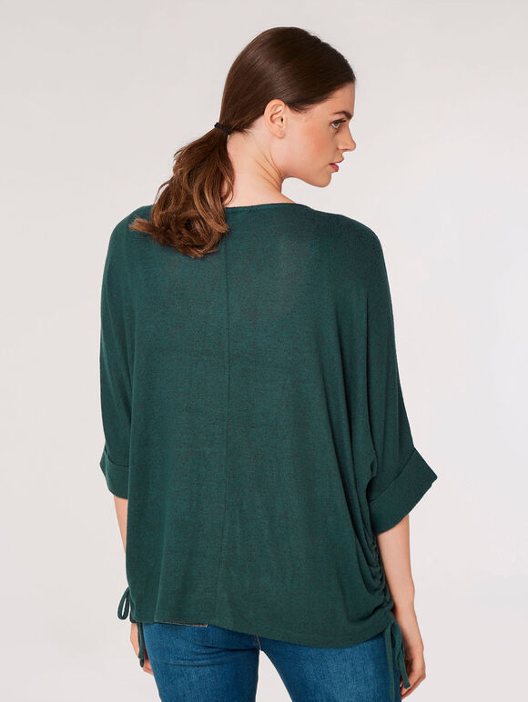 Haut en tricot avec cordon de serrage Soft Touch, Vert, grand