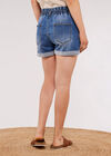 Denim Turn Up Shorts, Blue, large