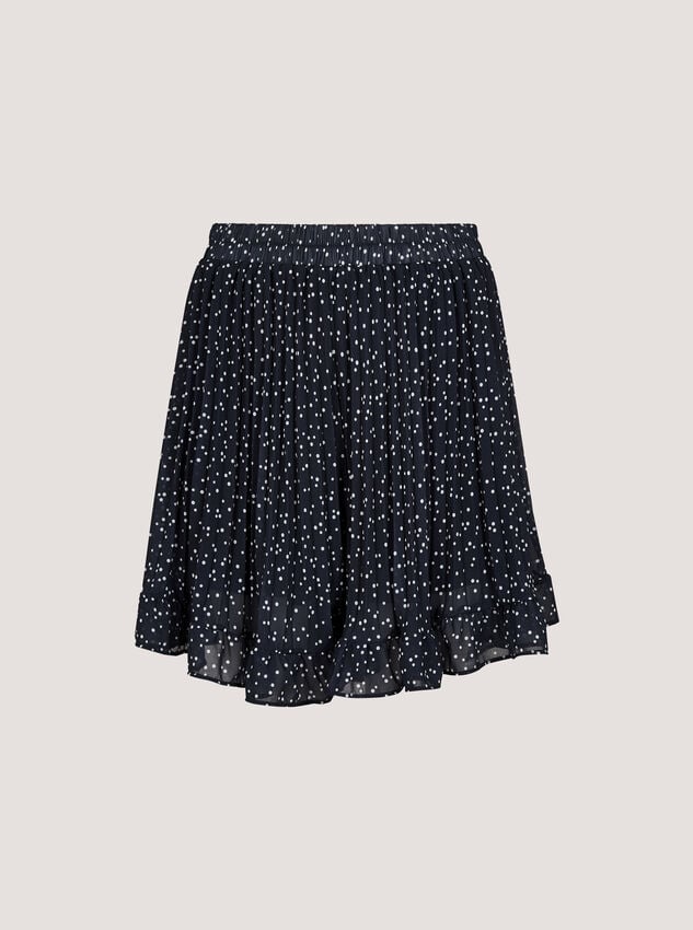 Spot Chiffon Plisse Mini Shorts, Navy, large