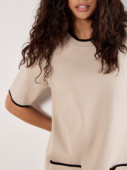 Monochrome Knitted Mini Dress