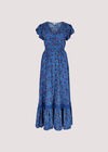 Floral Maxi Dress with Lace Detail, Blue, large