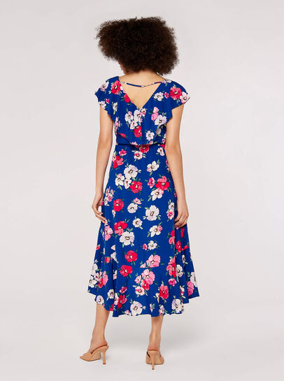 Floral Wrap Midi Dress