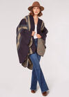 Bold Stripe Blanket Cape, Blue, large