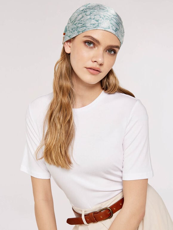 Cap Sleeve T-Shirt, White, large