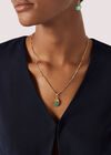 Collier Lune Verte Doré, Assorti, grand