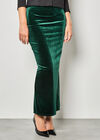 Soft Velvet Maxi Skirt, Green, large
