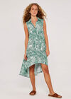 Leaf High-Low Dress, Green, large