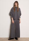 Waffle Jersey Knit Oversized Top, Dark Grey/Charcoal, large