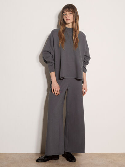 Waffle Jersey Knit Oversized Top