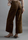 Flora Velvet Denim Wide-Leg Jeans, Brown, large