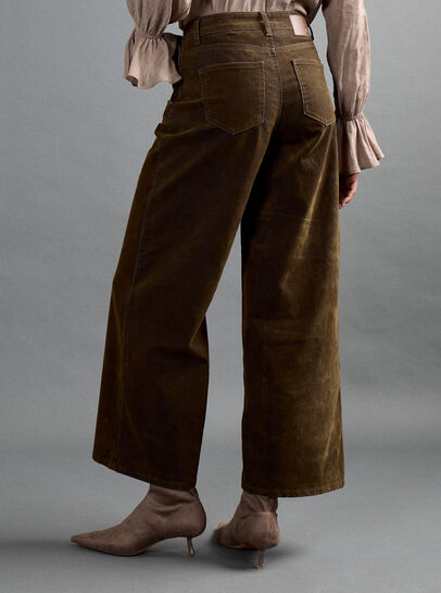Flora Velvet Denim Wide-Leg Jeans