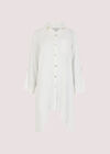 Oversized Shirt Dress, White, large