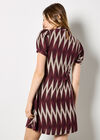 Chevron Knit Mini Dress, Burgundy, large