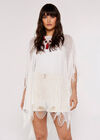 Ladder Back Festival Poncho, Cream, large