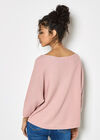 Stretch Knit Batwing Top, Pink, large