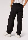 Soft Touch Twill Relaxed Cargo Trousers, Black, large